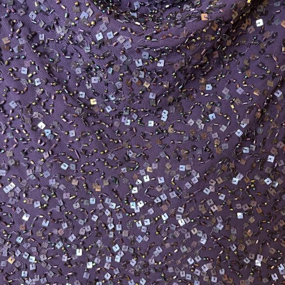 JKara Women's Elegant Cowl Neck Sequin Top Plum Sparkle, Plus Size 22W #242 - Picture 3 of 7